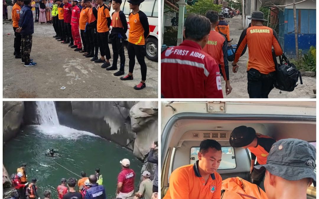 BPBD Kab. Brebes Melaksanakan Opsar Orang Tenggelam di Curug Rambukasang Desa Ciseureh Kec. Ketanggungan